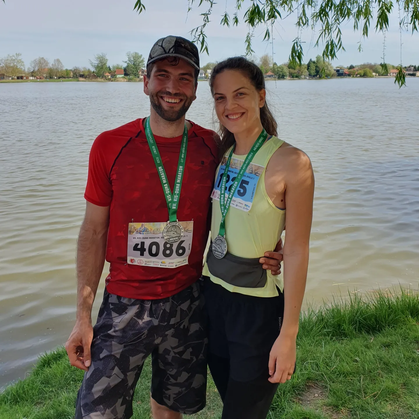 Running event by the lake